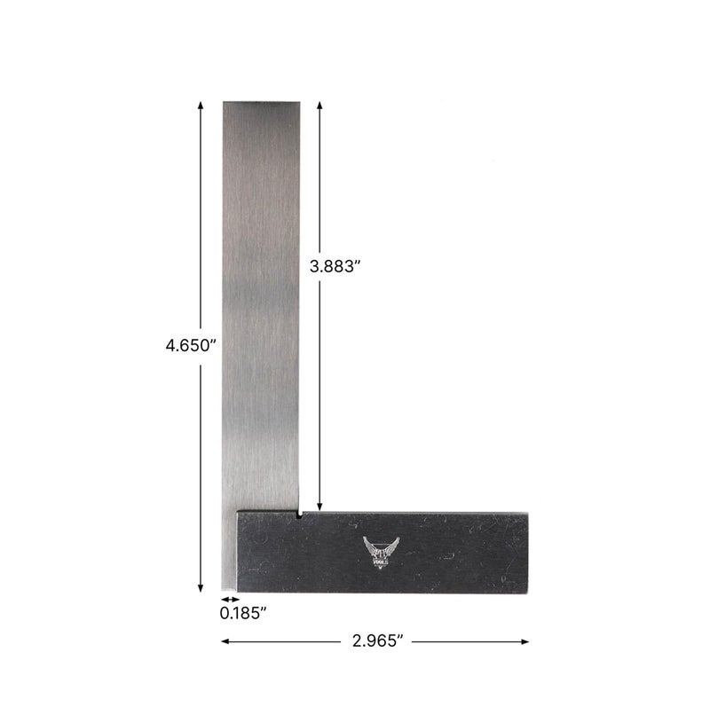 PEC TOOLS Machinist Square Precision Engineer Wide Seat Square 90 Right Angle Ground Hardened Steel Angle Ruler 4 x 3 Inch, Suitable for Woodworking and Precision Layout Work - Image 2